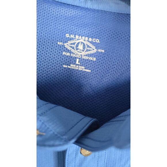 G H Bass & Co Button Up Vented Fishing Shirt Men’s Large Long Sleeve Boating - Picture 2 of 11